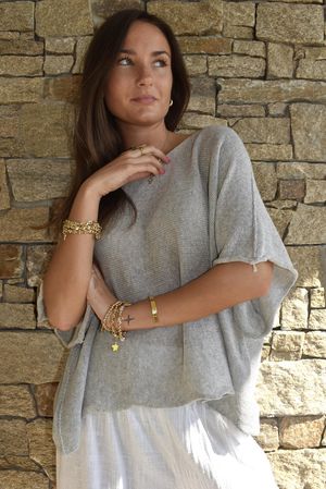 Conrad Box Cotton Knit Pearl